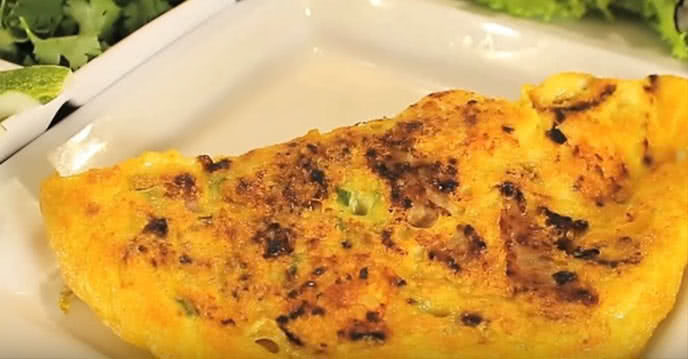 Bánh xèo sau khi tráng hoàn thiện