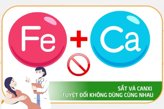 Không uống canxi cùng sắt để tránh giảm hiệu quả