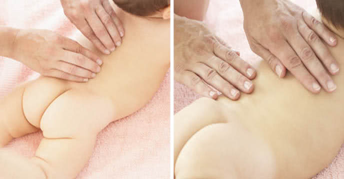 mát xa lưng cho trẻ sơ sinh