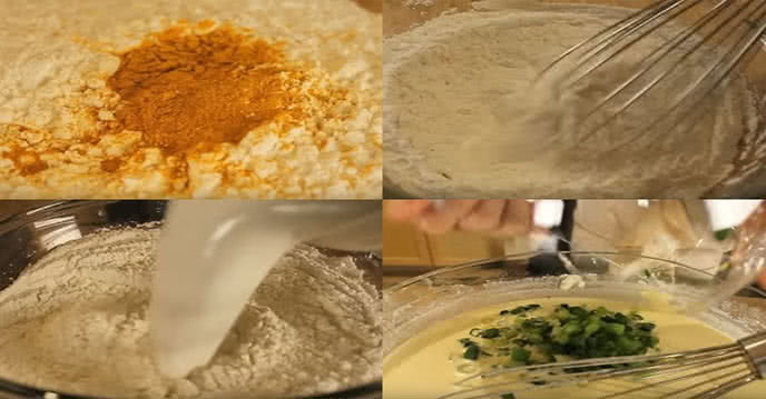 Ướp thịt và tôm cho nhân bánh xèo